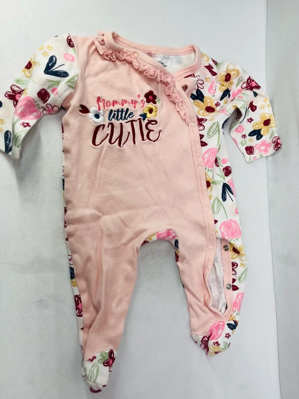 Justice Pink Baby Bodysuit Set with Heart, Gems & Dino Prints